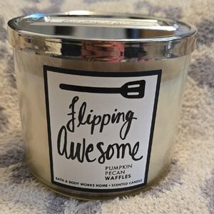 Bath & Body Works Flipping Awesome 3 Wick Candle- Pumpkin Pecan Waffles